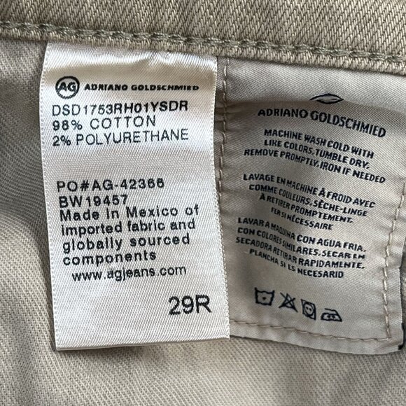 NWT AG Adriano Goldschmied the Isabelle High Rise Straight Crop Tan Jeans Sz 29 - Picture 6 of 10